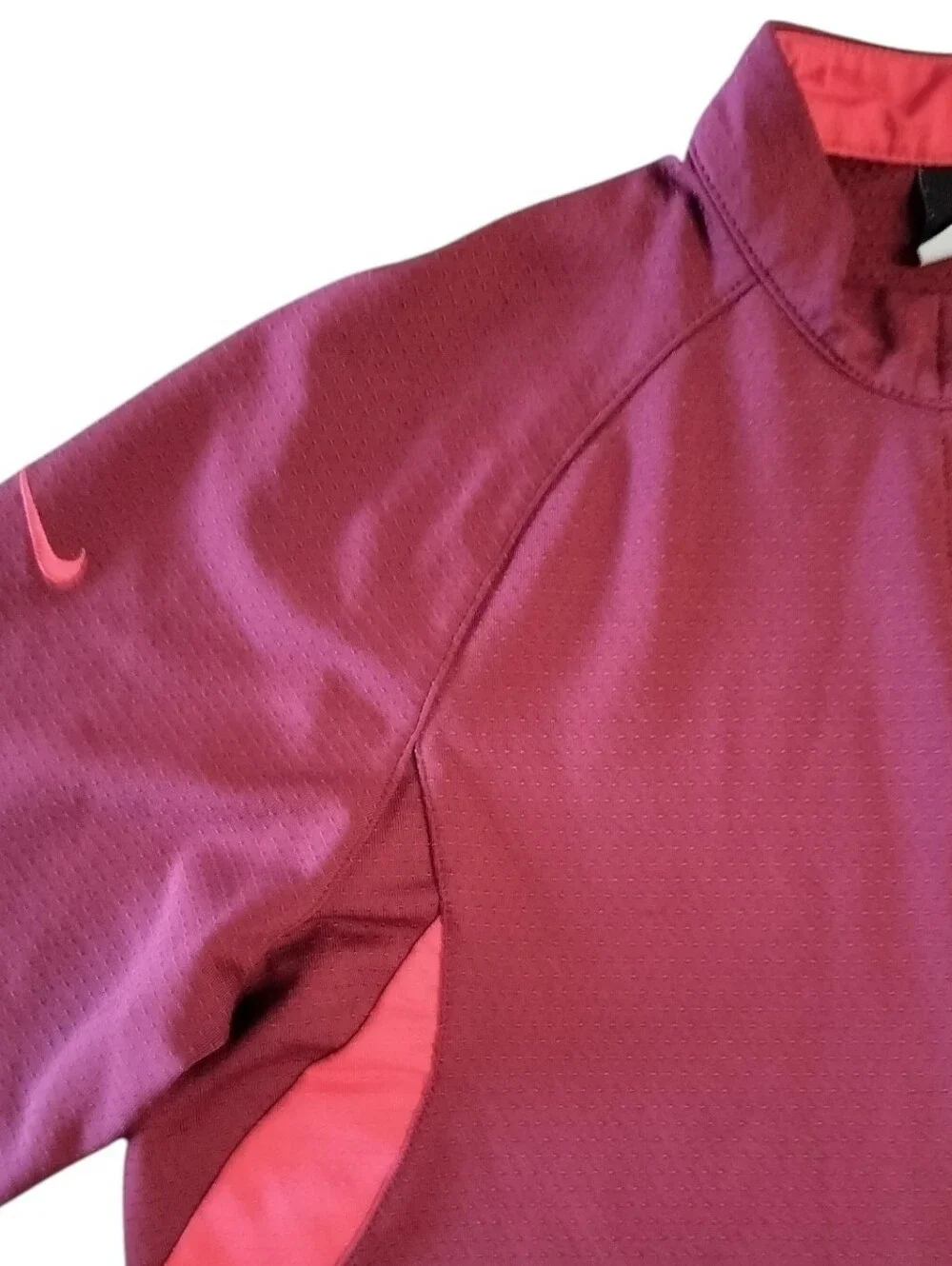 Nike Sphere Dry Women’s Long Zip Pullover Top Medium (8–10) Burgundy Athletic